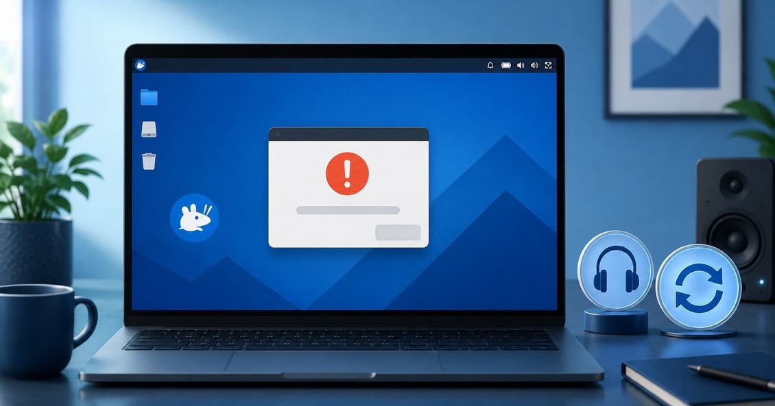 Xubuntu mi zobrazil vnitřní chybu WirePlumber, ale problém jsem nezaznamenal
